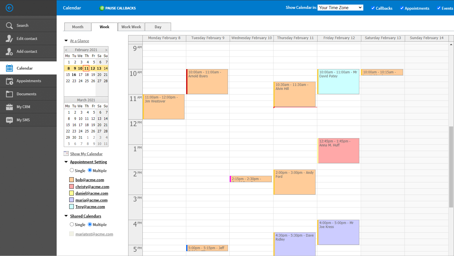 Figure 14 - multi-part appointment setting