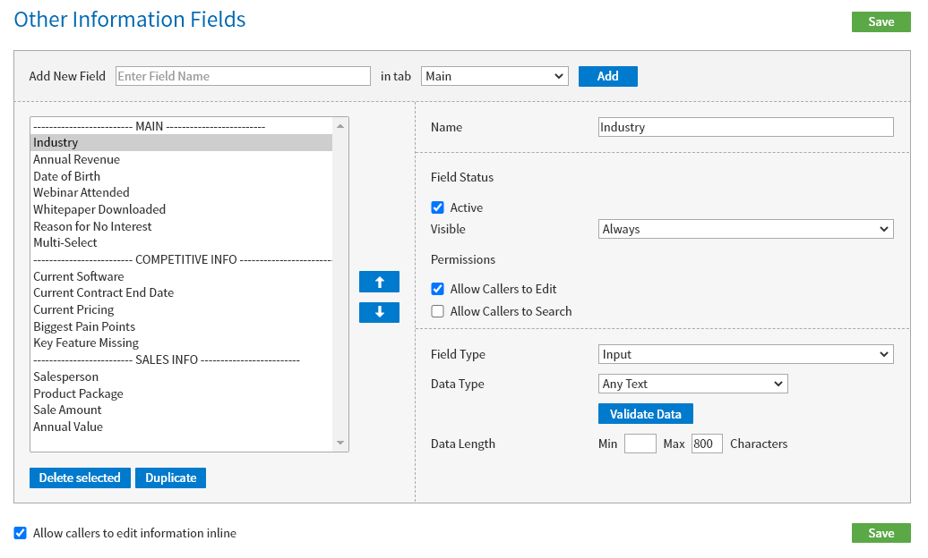 Figure 5 - custom fields